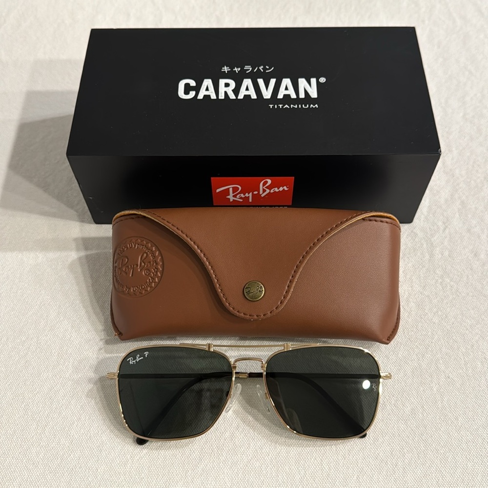 Limited Edition Ray-Ban Caravan Gold Plated Titanium Sunglasses